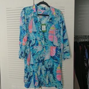 Lilly Pulitzer emerald beach cover up tunic